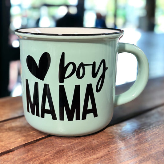 Boy Mama 12oz Teal Ceramic Mug